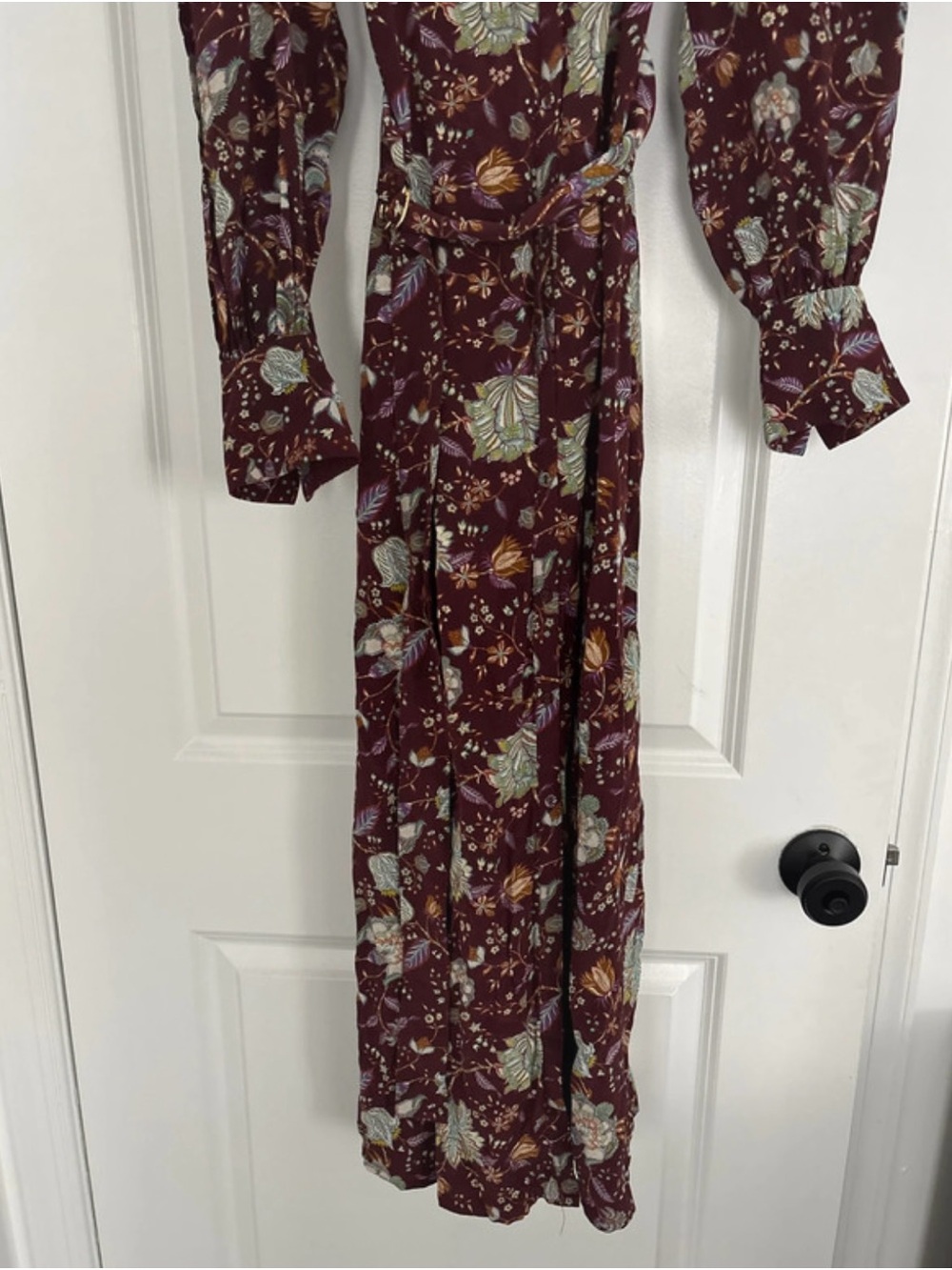 Ulla Johnson Burgundy Floral Athena print dress